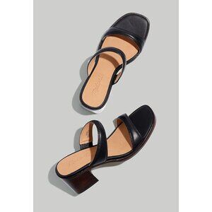 Madewell $138 The Saige Double Strap Sandal Black Leather Size 12 NK041